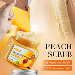 350 Grams of Yellow Peach Body Scrub, Delicate Scrub, Deeply Cleans the Oil and Dirt on the Body, and Removes Cuticles Without Damaging the Skin, Can Be Used to Remove Facial, Arm, Body, Legs and Feet, Skin Moisturizing and S