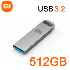 محرك أقراص فلاش USB 3.2 فائق السرعة من شاومي بسعة 2 تيرابايت، محرك أقراص USB صغير معدني، محرك أقراص USB من النوع C، قرص مقاوم للماء، محرك أقراص SSD U