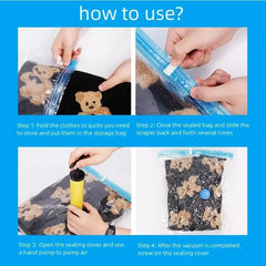 3/5PCS Vacuum Storage Bags For Clothes,Bedding,Space Saving Bags Storage Vacuum Seal Packet,Folding Compressed Organizer Bag
