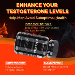 HABUMAMA Black Maca Booster for Men - Maca Supplements for Health, Energy & Endurance, Muscle Mass