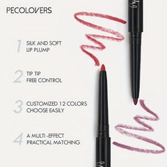 1PC Nude Brown Lip Liner Pencil 12 Color Red Contour Tint Labial Makeup Waterproof Matte Lipstick Pen Lip Contouring Cosmetic