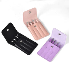 Eyebrow Tweezer 4Pcs Colorful Hair Beauty Fine Hairs Puller Stainless Steel Slanted Eye Brow Clips Removal Makeup Tools