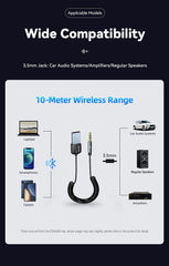 Essager USB Bluetooth Aux Adapter Dongle USB To 3.5mm Jack Audio Wireless Handsfree Kit For Car Stereo Receiver USB Transmitter