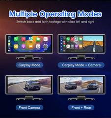 10/11.26 inch Dash Cam 4K Car DVR Wireless Carplay & Android Auto GPS Navigation Video Recorder Dashboard Dual Lens Wifi FM AUX
