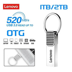 محرك أقراص USB فلاش 3.0 أصلي من لينوفو بسعة 2 تيرابايت وذاكرة تخزين عالية السرعة بسعة 1 تيرابايت و512 جيجابايت للكمبيوتر الشخصي