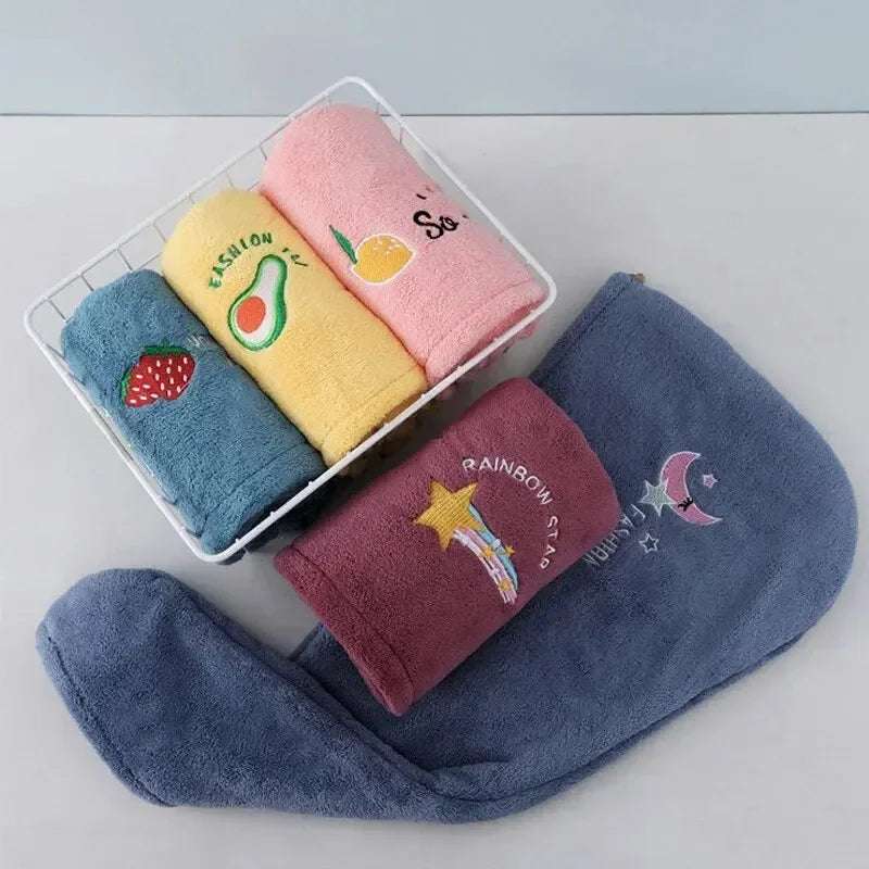 1pc Quickly Dry Hair Hat Super Absorbent Soft Bathroom Women Head Towels Girls Cute Hair Towel Hair Dry Wrap Bonnets