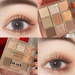 DIKALU Spring And Summer New Eyeshadow Palette Oh Rosy Nine Palace Grid Auto Focus Low Saturation Smoke Powder Rose Plate