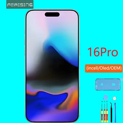 شاشة LCD من الدرجة AAAA تم اختبارها بنسبة 100% لاستبدال شاشة iPhone 16 Pro ودعم Face ID وTrue Tone وIncell/OLED/OEM