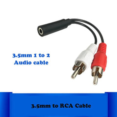 3.5mm Jack Male to 2 RCA Female Jack RCA Stereo Y Audio Cable Converter Adapter High Quality wholesale