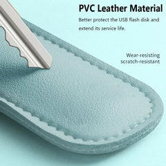 Leather U Disk Pouch Key Ring Holder USB Flash Drive Storage Bag Pendrive Protective Cover Memory Stick Case