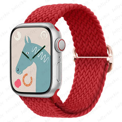 Braided Loop Strap For Apple watch Ultra Band 49mm 44mm 40mm 45mm 41mm 42mm 38mm Elastic Solo bracelet iWatch series9 8 7 6 se 3
