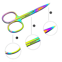 1 Pcs Professional Stainles Nails Eyebrow Nose Eyelash Cuticle Trimmer Epilator Scissor Manicure Tool Curved Pedicure Scissors