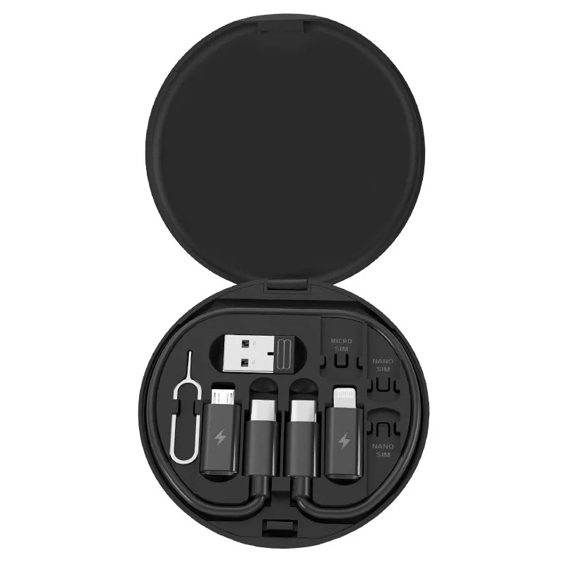 طقم كابل محول شحن متعدد المنافذ USB من النوع C إلى C بقدرة 60 وات، مجموعة تحويل USB C إلى Lightning، USB A وType C إلى Micro/Type C/Lighting