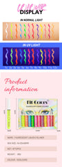 Fit Colors 12pcs/set colorful liquid UV waterproof Fluorescent Eyeliner Face Body Paint Pen long-lasting easy to remove