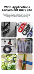 Multi-color cable organizer wire ties set for daily cable bundling