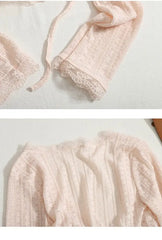 كارديجان دانتيل مفتوح من Sweet Lace للنساء، ملابس صيفية جديدة مع حزام، غطاء صغير، ملابس حماية من الشمس ومكيفات الهواء