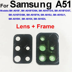 غطاء عدسة الكاميرا الخلفية الزجاجية لهاتف Samsung Galaxy A31 A315F A41 A415F A71 A715F، حامل إطار عدسة الكاميرا الزجاجية الرئيسية الخلفية، أجزاء