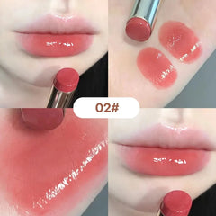 أحمر شفاه حريري لامع من Gege Bear Pump Lips Moisture Water Bomb مريح للغاية لامع غير لاصق في كوب مرطب للشفاه