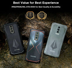 DOOGEE Blade10 Pro Energy Rugged Phone 6.56'' Screen 10.7mm Ultra-thin 6GB RAM 256GB ROM 6150mAh Battery Android 15  Smartphone