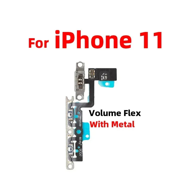 iPhone 11 volume flex cable with metal frame and side key ribbon