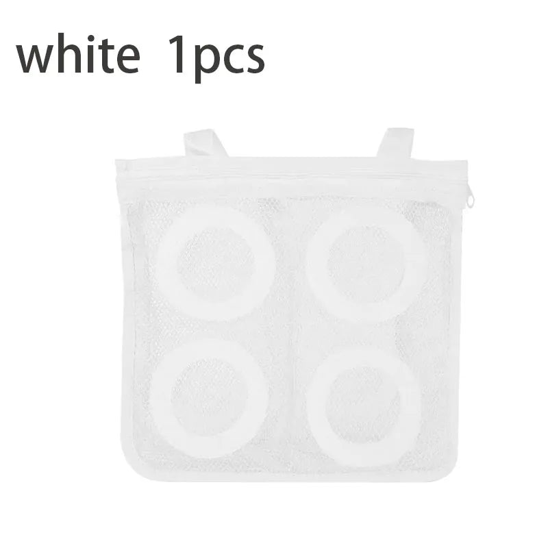 Portable Shoe Washing Bag Mesh Washing Machine Shoes Bag Anti-Deformation Zipper Laundry Bag for Travel Shoes Clothes Storage