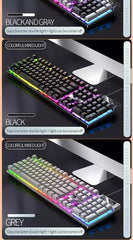 K500 Pink Keyboard Mixed Color White Pink Keycaps 104 Keys Wired Gaming Keyboard for Laptop PC