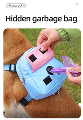 Waterproof Pet Backpack For Dogs Puppy Bag With Harness Collar Outdoor Travel Dog Snacks Backpack French Bulldog Dog Accessories