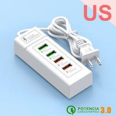 موزع محطة شاحن الطاقة بمقبس USB 5 فولت و4 أمبير USB TYPE C 3.0 شاحن سريع قابس شحن الهاتف مقبس USB كهربائي للولايات المتحدة والاتحاد الأوروبي