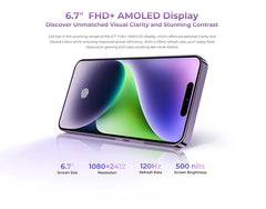 هاتف OUKITEL P1 الذكي بشاشة AMOLED مقاس 6.7 بوصة وذاكرة وصول عشوائي (8 جيجابايت) وذاكرة تخزين داخلية سعة 256 جيجابايت ونظام تشغيل MTK Helio G99 وأندرويد 14 الإصدار العالمي وكاميرا بدقة 50 ميجابكسل وبطارية 5150 مللي أمبير في الساعة وتقنية NFC