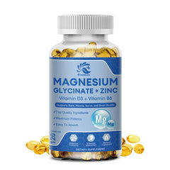 Magnesium Glycinate D3 B6 Capsules for Relax Sleep Nerve Muscle and Heart Health Supplement