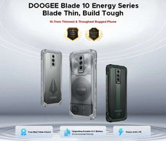 DOOGEE Blade10 Pro Energy Rugged Phone 6.56'' Screen 10.7mm Ultra-thin 6GB RAM 256GB ROM 6150mAh Battery Android 15  Smartphone