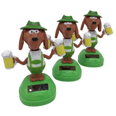 Car Decoration Bobble Head Toy Solar Powered Dancing Dog Solar Dashboard Doll Decoration Cute Dog Swinging Animated Dancer Toy