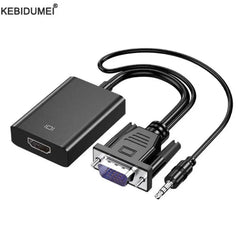 VGA to HDMI Converter Adapter Male to Female Cable With Audio 1080P VGA Adapter for PC Laptop to HDTV Projector