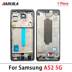 NEW For Samsung A33 A52 A52S A72 A52 5G A54 A73 Front Housing LCD Frame Bezel Plate Replacement Repair Part With Side Button