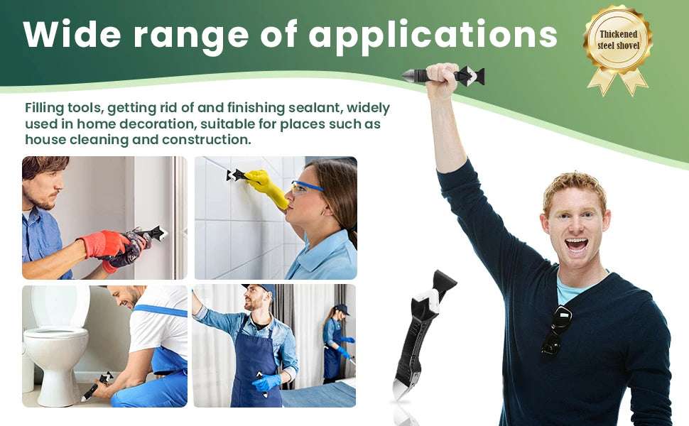 3 in 1 9pcs Silicone Remover Sealant Smooth Scraper Caulk Finisher Grout Kit Tools Floor Mould Removal Hand Tools Set