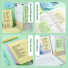 200sheets Line Sticky Notes 4 Colors Portable Student Note Marker Writing Sticky Notes Self-Adhesive Easy To Apply Notepad
