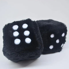 1Kit Fuzzy Plush Dice with Dots Retro Square Plush Hanging Mirror Fuzzy Dices Kid Toys For Pink Car Interior Ornament Decoration