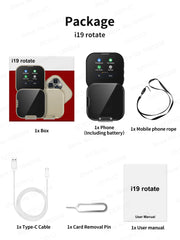 هاتف SERVO i19 صغير الحجم يعمل باللمس مع خاصية الاستعداد وبطاقة SIM مزدوجة ومشغل MP4 وخاصية Magic Voice 2G وشاشة صغيرة دوارة