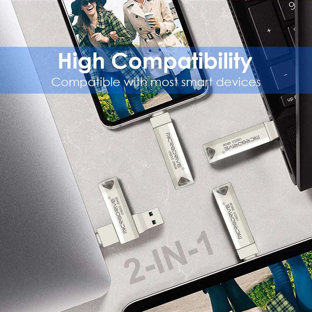 Type C 3 in 1 USB 3.0 Flash Drive 64GB 128GB 256GB pendrive pen drive real capacity usb memory stick for phone and pc