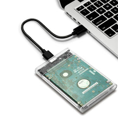 علبة محرك أقراص صلبة SATA SSD مقاس 2.5 بوصة بمنفذ USB 3.0 مع سرعة نقل 5 جيجابت في الثانية، وعلب أقراص صلبة خارجية متنقلة وكابل