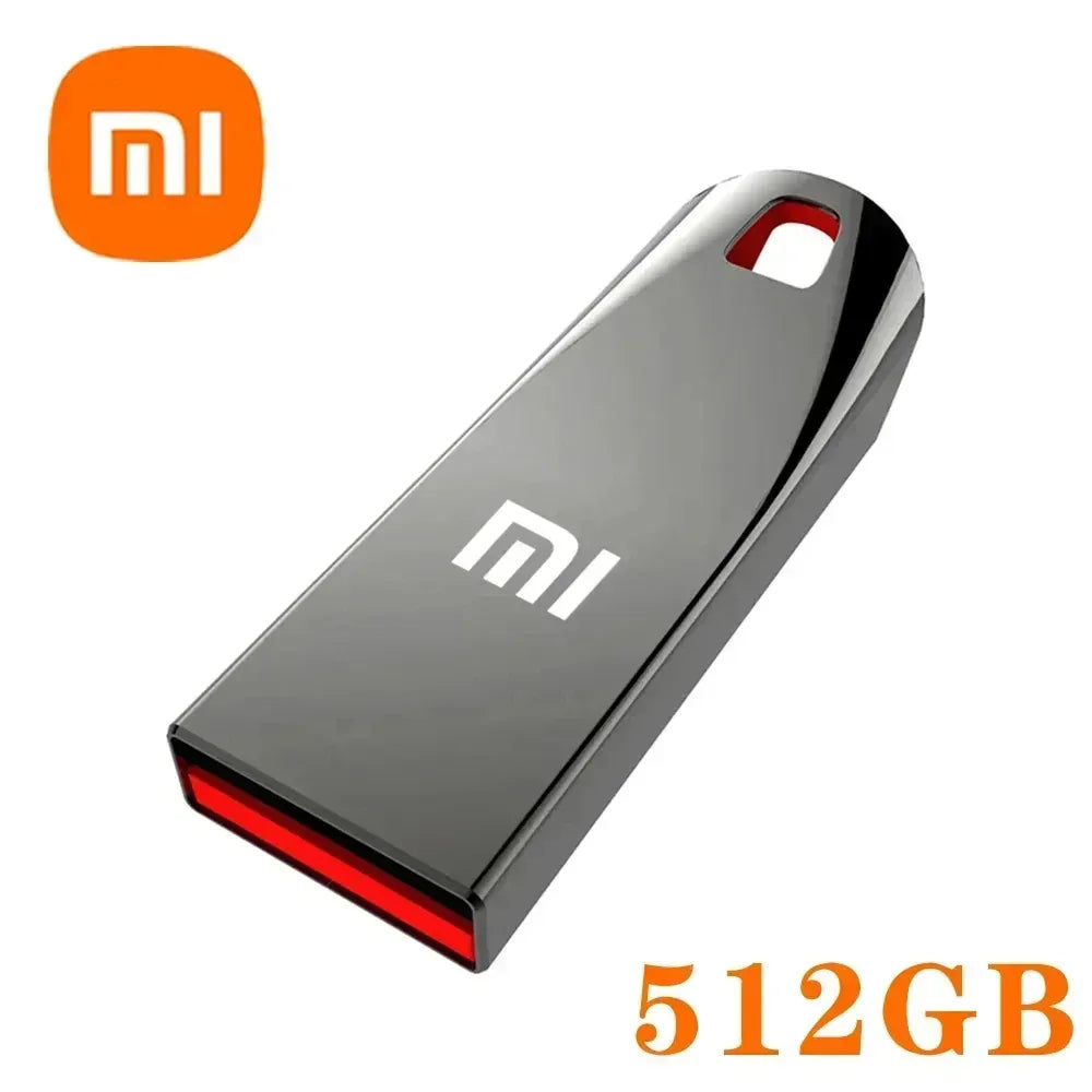 Xiaomi metal USB flash drive, 512GB, grey with red connector