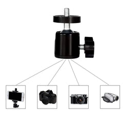 Hot Shoe 1/4 Screw Hole Tripod Mount Camera Head Adapter Ball Head with Lock LED Light Flash Bracket Holder For DSLR DV Cameras
