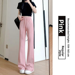ay High Waist Bell Bot Pants Women's Summer 2025 New Casual Sports Sweatpants Small Size Slimming  Hoof Pants