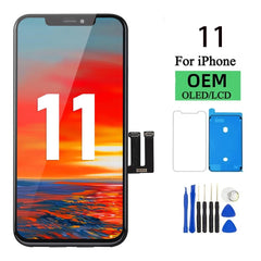 مجموعة محول رقمي لشاشة OLED Pantalla لهاتف iPhone 11 LCD تعمل باللمس لاستبدال شاشة iPhone 11 LCD