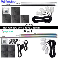 10/14/18 in 1 Led Car Ambient Lights 213 64 Color RGB Symphony Streamer Bluetooth Rainbow Acrylic Strips Atmosphere Lamp Kit 12V
