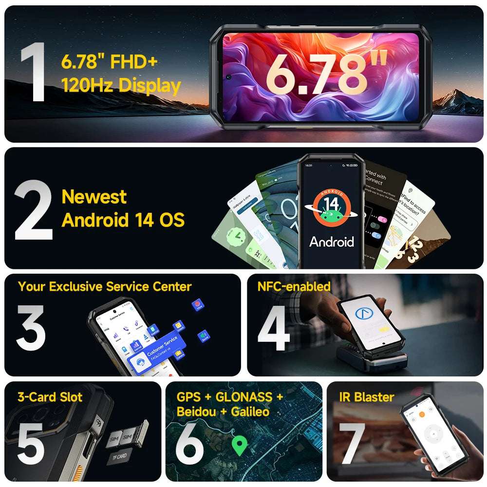 Ulefone Armor 27T 4G THERMAL BY FLIR® Rugged Phone 10600mAh Up to 24GB+256GB  6.78"FHD 120Hz Night Vision Android 14 Smartphone