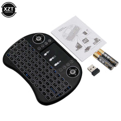 2.4G Mini Wireless Keyboard 3 Color Backlit I8 English Russian Air Mouse Touchpad Remote Control For Laptop TV BOX USB Receiver