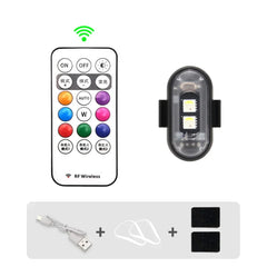 1-6PCS Wireless LED Drone Strobe Light for Motorcycle Car Bike Remote Control Warning Light Indicator Light USB Charging 8Colors