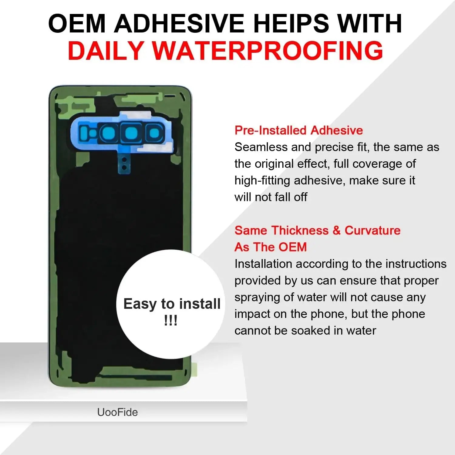 Compatible for Samsung Galaxy S10 Back Glass Cover Replacement 6.1-Inches SM-G973 All Carriers with Installation Manual + Repair