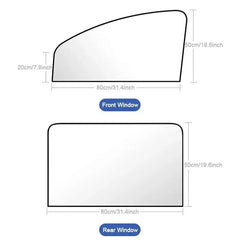 2Pcs Car Side Window Sun Shade Magnet Privacy Curtains UV Reflection Anti Glare UV Block Sunshade for Front/Back Window